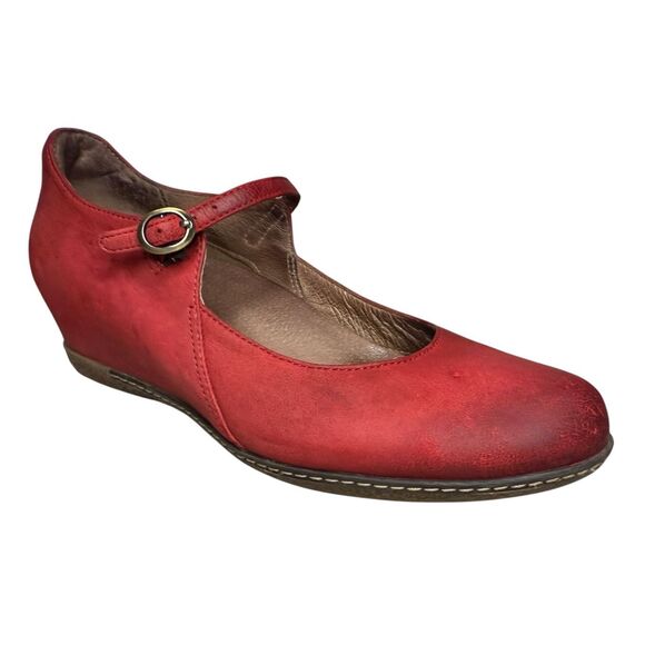 Dansko Women’s EU 39 US 9 Loralie Mary Jane Clogs Red Leather Comfort Shoes - Picture 1 of 8